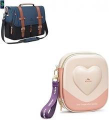 MATEIN Travel Electronics Organizer for Girls, Cute Hardcase Tech Accessory Pouch, Messenger Bag for Men with USB Charging Port