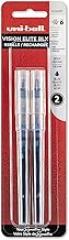 uni-ball Vision Elite BLX Rollerball Ink Pens Refills Bold Point, 0.8mm, Blue/Black, 2 Pack