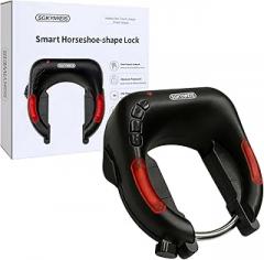 U-Shaped Smart Bike Lock, Electronic Keyless Lock with Solar & Type-C Charging, IP65 Waterproof, 2000mAh Long Battery Life for Bicycles, E-Bikes