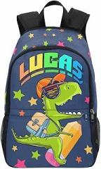 Custom Cool Dinosaurs Kids Backpack for Elementary Boys Girls,Add Name Here Made Personalized Children School Book Bag for Daughter Son Fashion Unique Customized Gift Back to School