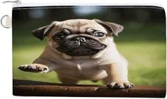PNHDGBO Cute Small Pouch Zipper Coin Purse Pug Puppies Makeup Cosmetic Bag Toiletry Zipper Pouch Electronic Organizer Travel Case Storage Pouches for Organization of Travel Shopping