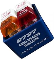 Vdaxvme Interactive Cockpit Theme Keychain Double Alarm Button With Light Up Tiny Aviations Cockpit Button Keyring Electronic Alarm Keychain