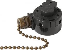 Ceiling Fan Switch Zing Ear ZE-268s2, 3 Speed 4 Wire Fan Replacement Parts Accessories Pull Chain Switch Compatible For Ceiling Fans Wall Lights Cabinet Lamps(Bronze)