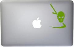 Grim Reaper Skull Vinyl Decal for MacBook, Laptop or Other Device 5 Inch (Lime)