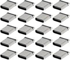 ECSiNG 20pcs USB Type-C 6Pin Vertical Female PCB Jack Connector 10.5mm Height for Electronic Device Connections