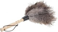 GANAZONO Washable Feathered Duster with Wooden Handle Household Dust Removal Tool for Car Home and Electronics Cleaning Gentle Surfaces Slip Resistant Grip Multi Surface Interior and