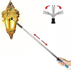 Electric Long Lighter,Retractable Length(11.4in-27.55in),Lgnition Port Can be Rotated 360°,Flameless Electronic Stick Lighter,Wind- & Weatherproof Long Lighter for Kitchen, Grilling, Stove, etc.(blue)