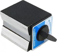 Double Magnetic Indicator Bases Without Adjustment Arm 8T Clamping Force Stable V Grooves Thread Mounting Black Hole Magnetic Indicator Base