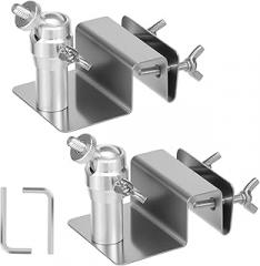 2Pcs Gutter Mount for Solar Panel Adjustable Weatherproof Stainless Steel Mount Bracket Good Angle to Get Adequate Sunlight (Silver)