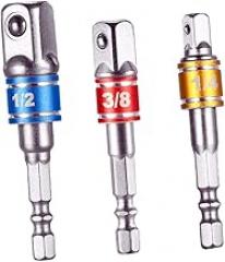 3pcs Electronic Tool Parts Steel Ball Joint Rods Bit Extension Rods Adapter Collet Extension for Electric Drills