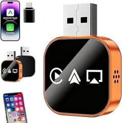 Screen Mirroring Adapter for Car,Mirror Phone to Car Screen Adapters,Carplay Screen Mirroring Adapter with Voice Control, Split-Screen Display (Gold, for iPhone)