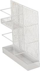 Umbrella Stand Cane Organizer Umbrella Holder with Drip Tray Sturdy Large Capacity Storage Bucket Iron for Hotel Supermarket, White