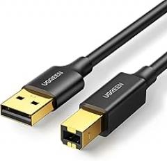 UGREEN USB Printer Cable 5FT Bundle with 10FT USB A to B Cable, 2.0 USB B Cable High-Speed Printer Cord Compatible with Hp, Canon