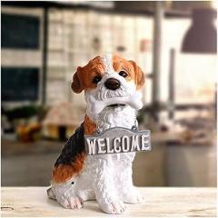 Outdoor Statue Garden Statue Figurine Garden Ornaments Outdoor Outdoor Cute Resin Dog Figurines Crafts Villa Garden Ornaments Decoration Courtyard Park Welcome Card Simulation Animals Statues