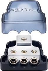 RECOIL DB13 3 Way Power Distribution Block, 1 X 0/2/4 Gauge in / 3 X 4/8 Gauge Out Power Distribution Ground Distributor Block for Car Audio Amplifier Splitter