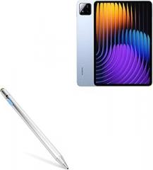 BoxWave Stylus Pen Compatible with Xiaomi Pad 7 - AccuPoint Active Stylus, Electronic Stylus with Ultra Fine Tip - Metallic Silver