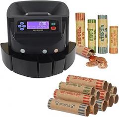 USD Coin Counter Machine Electronic Automatic Coin Sorter and Wrapper/Roller Equipment Counting 300 Pieces/Min XD-9005
