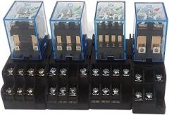 Electronic Parts Relay 1PCS,8-11-14 Pin,Small Electromagnetic Intermediate Relay,AC 5/10A 250V,Coil,DPDT,with Socket Base,with Indicator Light (Color : My2nj 8 Pin, Size : OneColor)