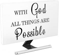 Baocicco with God All Things are Possible Waterproof Screen TV Cover 45,46,47,48 Inch Anti-Static Dustproof Protective Cover for LCD LED PC Desktop and Home Hanging TV Full Body Covers for TVs Screen