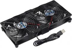 DOITOOL Cooling Dual USB Fan Heatsink for Router Electronics Quiet Versatile Design for Optimal Temperature Control