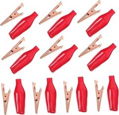 10pcs Alligator Clip Copper Sleeve Electrical Testing Clamps Clips for Electronic Test Leads