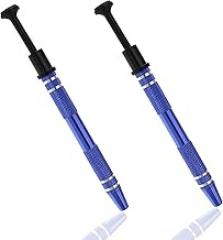 2 Psc Pick Up Tool, IC Clip Tweezers, Metal 4 Prongs Grabber Tool for Catch IC Chips, Electronic Tiny Components & Jewel, Blue