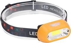 Portable Headlamp, 300Lm Bright COB Headlight with 5 Modes, 1100MAh Battery, IPX4 Sensor Control, 6 Hours Fast Charging, LED Flashlight for Camping,