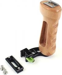 Lanparte Wooden Left Handle with NATO Rail for Camera Cages