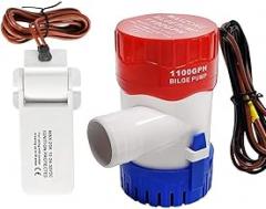 Submersible Boat Bilge Water Pump with Switch, 12v 1100gph Non-Automatic Marine Electric Bilge Pump for Ponds, Pools, Spas Silent, Boat Caravan RV Submersible
