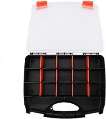 Cabilock Small Parts Box Tool Organizer Container with Dividers Portable Screw Storage Case for Hardware Parts and Electronic Components Carrying Tool Box