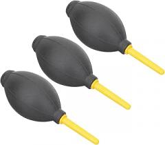 VILLCASE 3pcs Camera Air Blower Dust with One Way Valve Ergonomic TPE Dust Blaster for Lens Filters Sensitive Electronics Black