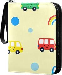 Trading Card Binder For 400 Cards, Portable Pu Card Collection Binder, Collector Card Album Folder For Mtg, Tcg, Sports Cards, Game Cards Cars Rainbows Pattern
