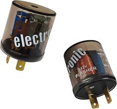 2PCS LED Flasher Relay, 20A 12V Heavy Duty 2 Pin Turn Signal Relay for Fixing Hyper Flashing, Two Prong Round Electronic Flasher Blinker Relays Replacement for Most Cars Motorcycles (Transparent)