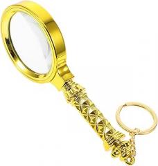 Uonlytech Handheld 10x Magnifying Glass 60mm with Gold Plated Handle for Seniors Reading Books and Jewelry Repair