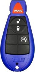 1 New Blue 4 Buttons Remote Start Car Key Fob Fobik Shell / CASE IYZC01C for Chrysler Town Country Dodge Challenger Charger Durango Grand Caravan Journey & Ram (No Electronics or Chip Inside)