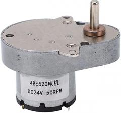 DC 24V 50RPM Gear Motor, Speed Reduction Geared Motor, Alloy Steel Durable Motor with Compact Design, Stable Transmission for Robots, Electronic Locks, Electric Curtains
