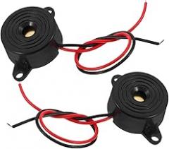 2pcs High Decibel 3-24V Active Piezoelectric Alarm for Car Alerts Continuous Sound Electronic Piezoelectric Transducer for Physics Experiments and Games