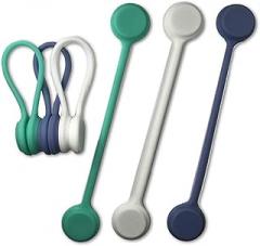Magnetic Cable Ties Electronic Cord Organizers - 6 Pack Unique Gift Gadget, Fun Bookmark, Refrigerator/Magnetic Board Magnet