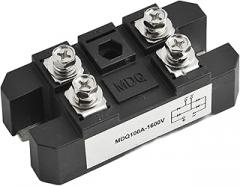 100A 1600V Single Phase Diode Bridge Rectifier, High Power Metal Enclosed DC Current Output Module with 4 Terminals, ABS + Electronic Components, for Industrial Power Supply(100A)