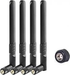 4 Pcs Dual Band WF 2.4Ghz 5.8Ghz 6Dbi Rp-SMA Male Angten Compatible with Multiple Devices Angten Amplifier for WF Router Wireletss Signal Bostier New 2026 High for Reliable Electronic Component