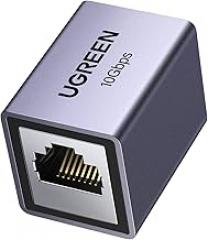 UGREEN Ethernet Extender 10Gbps, Ethernet Coupler for Cat8 Cat7 Cat6 Cat5 Cable, 328ft Long Distance Extend, Aluminum Alloy Shell, Space Grey