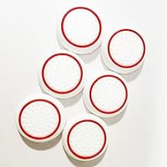 6 PCS White with Red Controller Thumbstick Caps Cover Replacement Silicone Touch Controller Rocker Cover for PS3 / PS4 / PS5