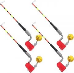 4pcs High Sensitivity Fishing Bite Alarm Indicator with Flashing LED Light Electronic Fishing Alarm Device for Night Long Casting Range for Wide Water Coverage