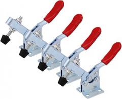 Respicefinem 4 Pieces Toggle Clamp Hand Tool Table Saw Accessories 201B Horizontal Clamp Quick Release Tool 90 Kilogram for Machines, Electronic Equipments