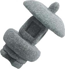 Milisten Mini Pagoda Statue Sandstone Garden Ornament Asian Pavilion Figurine for Outdoor Zen Garden Bonsai Micro Landscape Decor