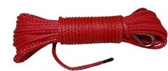 1pc 4mm*15m Red ATV Winch Line Synthetic Winch Rope for Electronic Winch On ATV/UTV/Snowmobile with Sleeve and Thimble