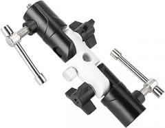 Mikikit Section Adjustable U-Shape Flashlight Holder Durable Aluminum Lamp Stand for Photography Easy Angle Lightweight and Versatile Flashlight Mount