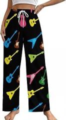 LITPUZC Womens Wide Leg Pajama Pants Sleepwear Comfy Loose Sleep Bottoms with Drawstring Casual Lounge Pant