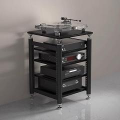 Audio Rack Av Tower Media Stand 5-Tier Electronics Equipment Shelf ，Record Player Stand Table Height Adjustable，Media Console Table Stereo Stand Cabinet with Turntable Shelf(Black,3tier-2x1.9x1.8ift)