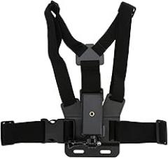 Adjustable Cellphone Selfie Chest Mount Harness Strap with Cell Phone Holder Immersive Experience for Skiing and Biking